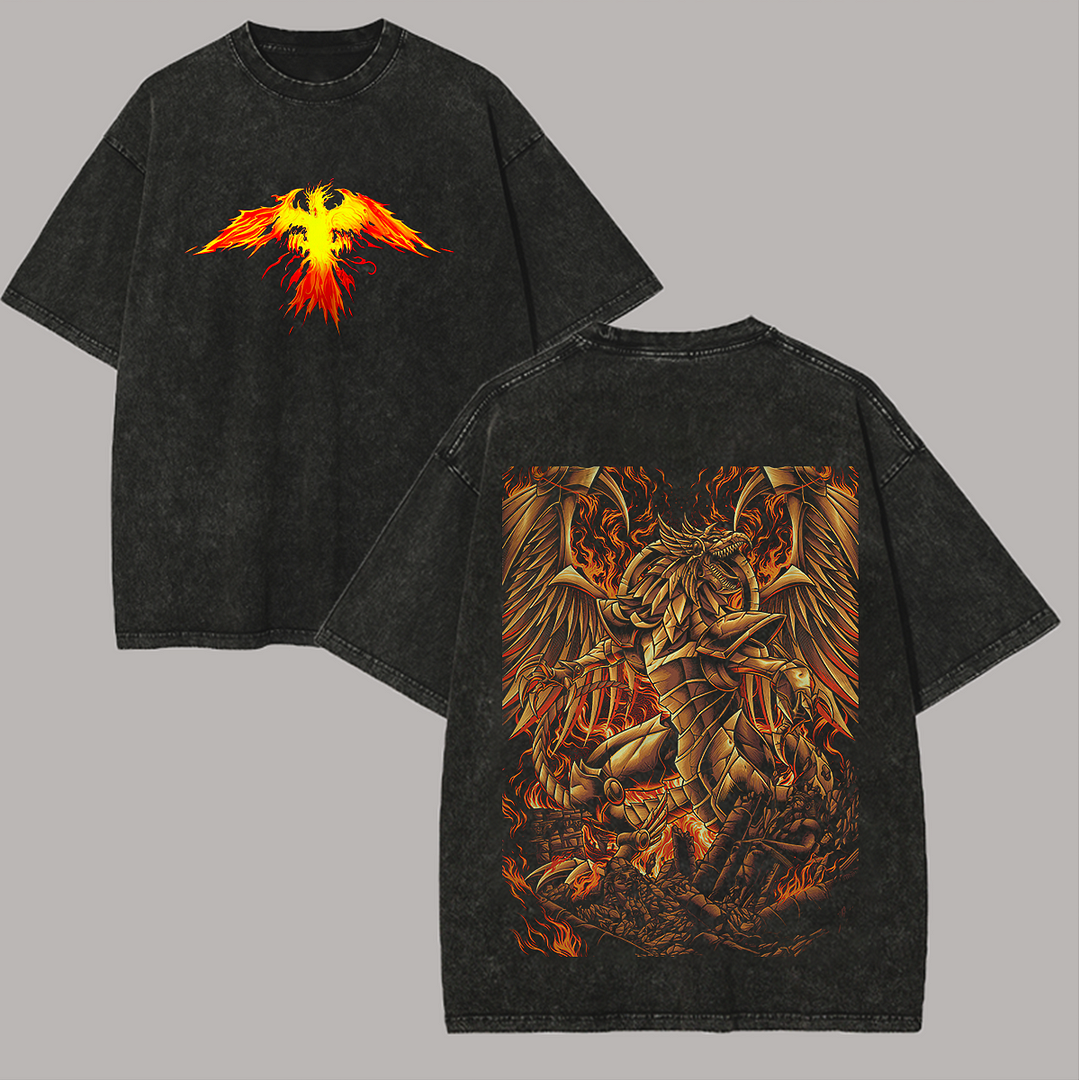 Yu-Gi-Oh! The Winged Dragon Of Ra Printed Unisex Washed T-Shirt