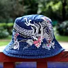 Women's Retro Ethnic Style Embroidered Denim Fisherman Bucket Hat