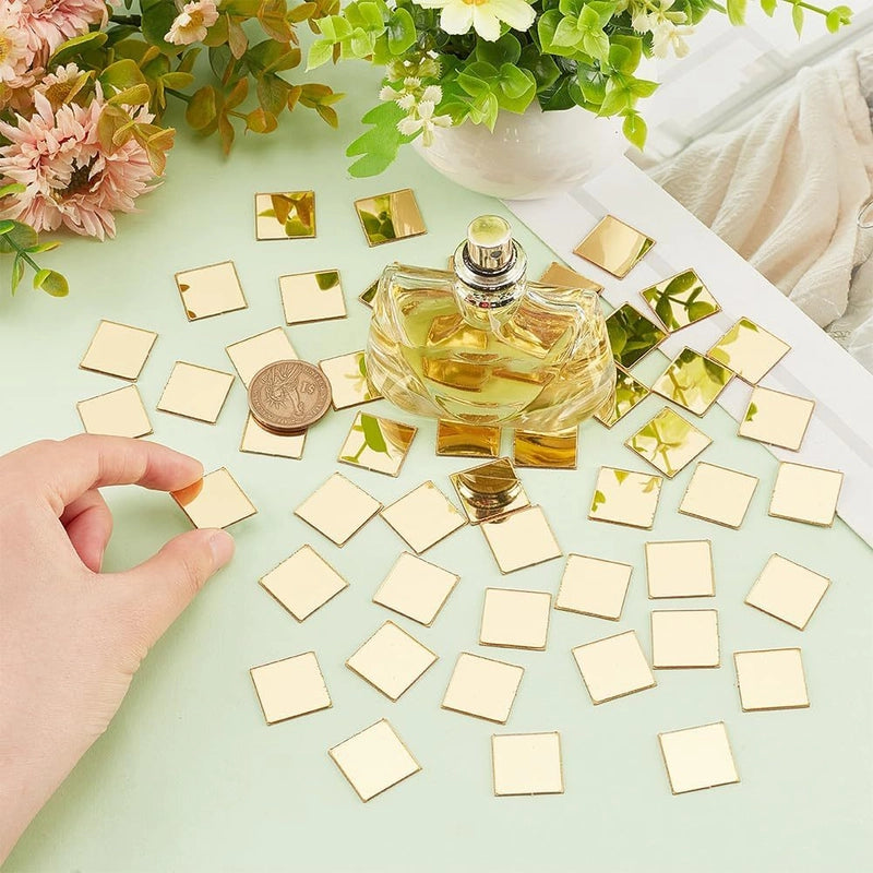 100 PCs Mini Square Mosaic Wall Stickers Acrylic Mirror Decoration DIY Self-Adhesive Bedroom Living Room Stickers