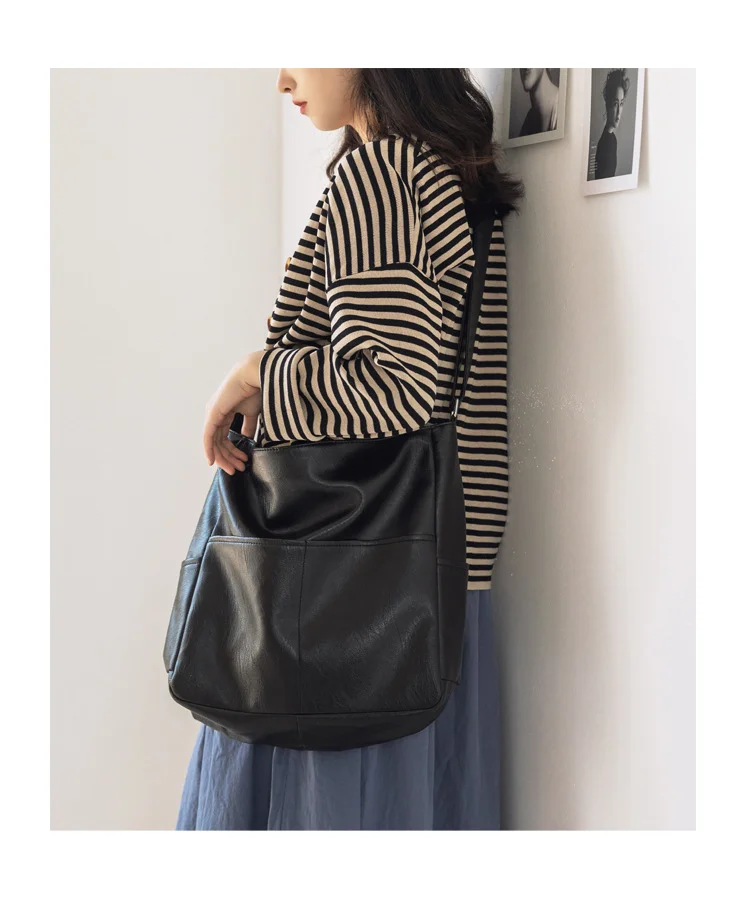 Soft Leather Crossbody Tote