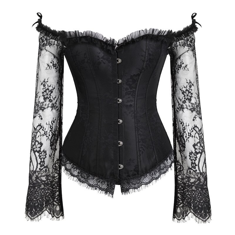 Lace Tops Women Gothic Long Sleeve Corsets Novameme