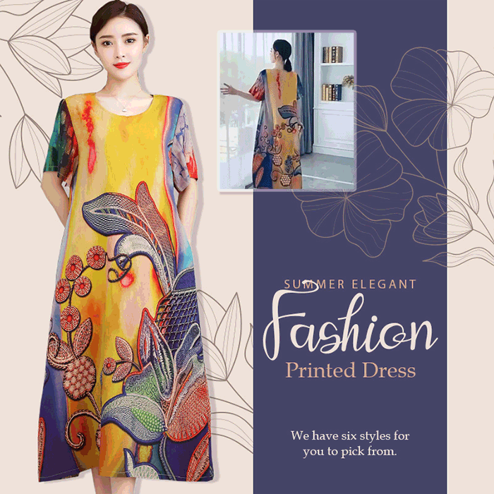 🔥Mother's Day Presale 44% OFF🔥Summer Elegant Fashion Printed Dress