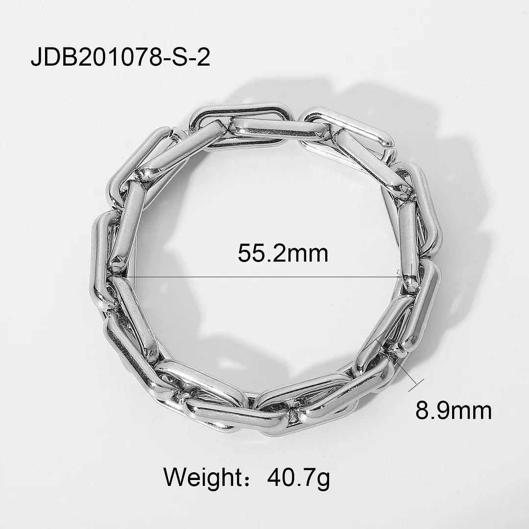 Interlocking thick elastic chain bracelet