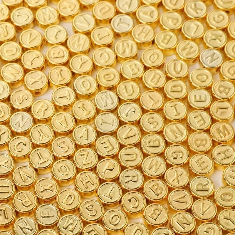 1 Set 9.6*0.5mm Hole Under 1mm Arylic Letter Beads