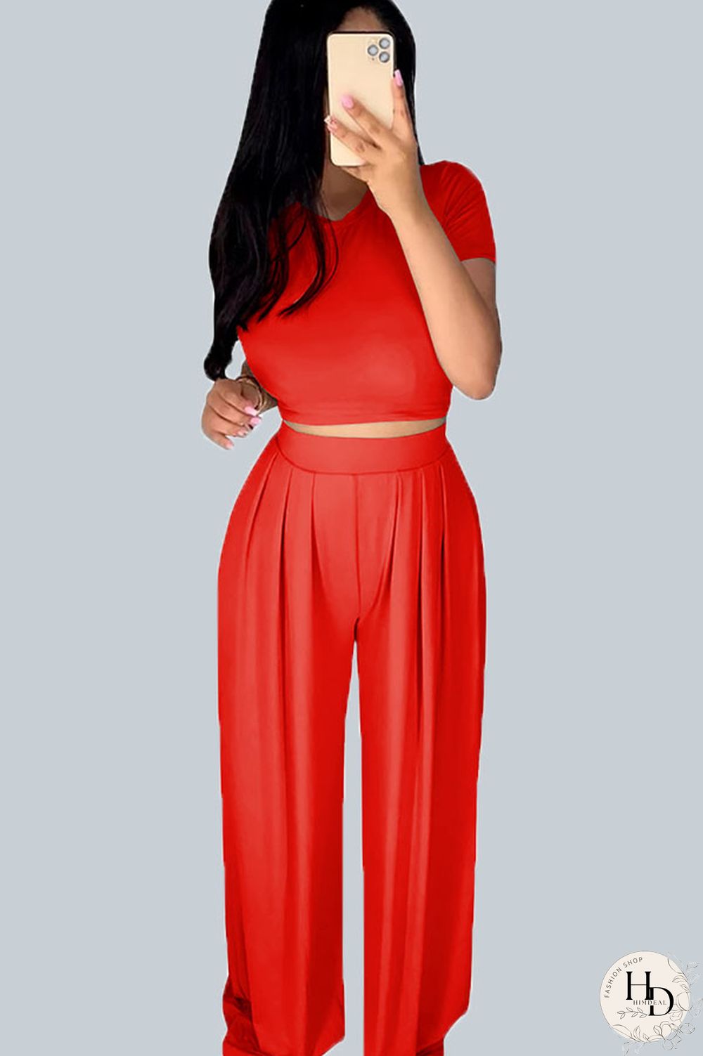 Yellow Casual Polyester Solid Split Joint O Neck Short Sleeve Short Two Pieces