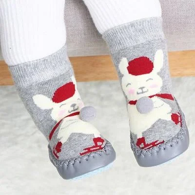 Toddler Indoor Sock Shoes Newborn Baby Socks Winter Thick Terry Cotton Baby Girl Sock with Rubber Soles Infant Animal Funny Sock