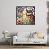Glass Painting-Owl-11CT Stamped Cross Stitch 40*40cm/15.75*15.75in