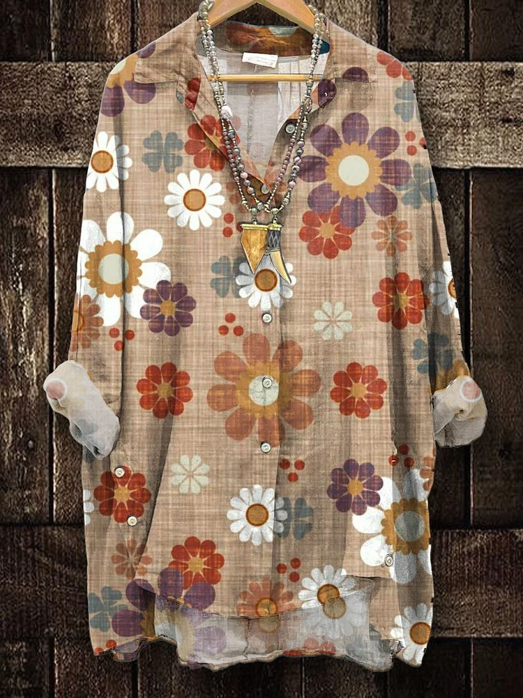 Women's Flower Art Print Casual shirt