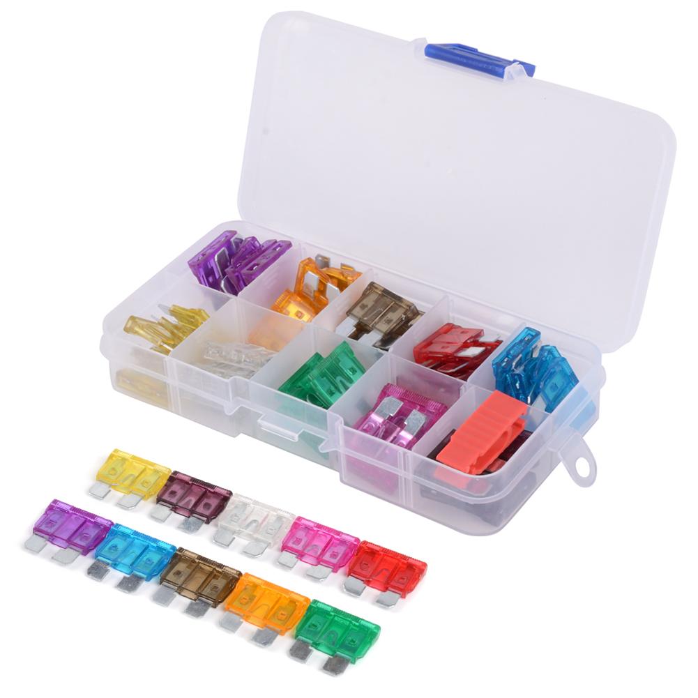 

50pcs Car Standard Fuses 3A 5A 7.5A 10A 15A 20A 25A 30A 35A 40A w/ Box+Clip, 501 Original