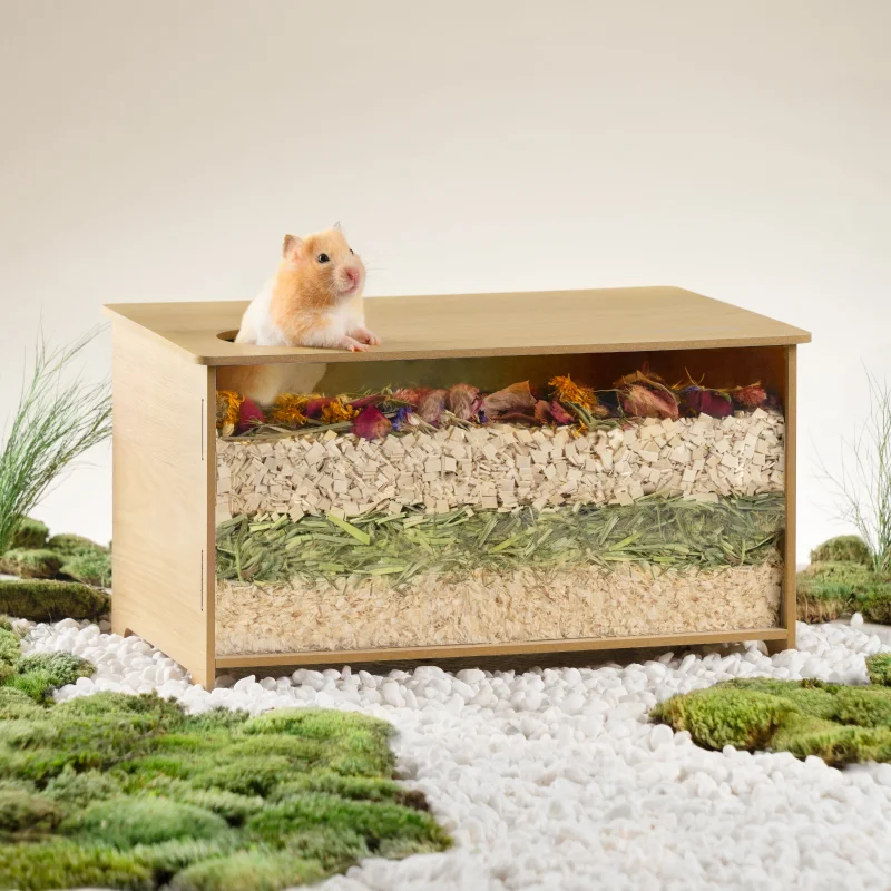 Mewoofun Hamster Hideout Wooden House