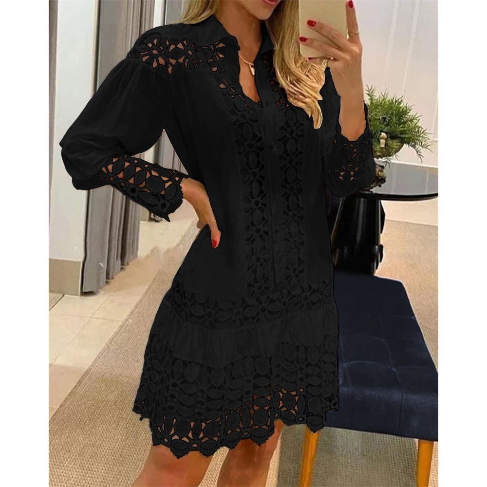 Plain Vacation Loose Lace Dress | IFYHOME