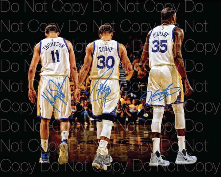 Golden State Warriors signed Durant Klay 8X10 Photo Poster painting picture poster autograph RP