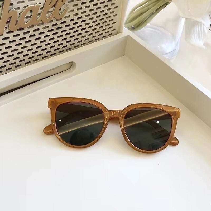 Minimalist Solid Color Pc Round Frame Full Frame Women’s Sunglasses