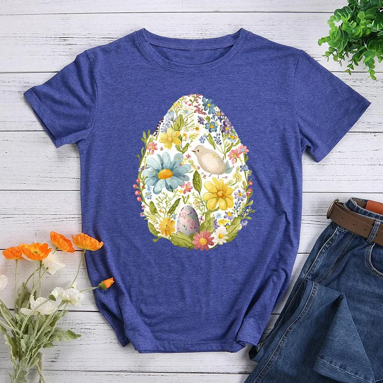 Happy Easter Round Neck T-shirt-0025148