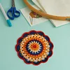 (US Only)Crochet Mandala Coaster Handmade DIY Material Package with Crochet Hook(4)
