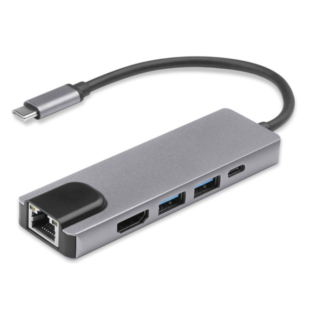 

5 in 1 Type C Docking HUB Converter HDMI 2 USB 3.0 Gigabit LAN RJ45 Adapter, 501 Original