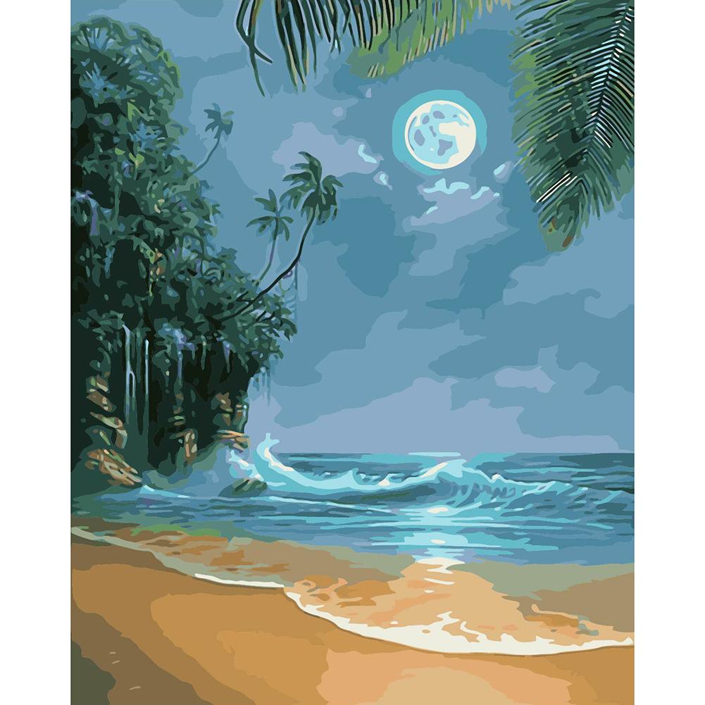 

40*50CM Paint By Numbers-Moonlight by the Sea, 501 Original
