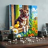 Framed Diamond Painting - Full Round Drill - Dog (25x25cm)