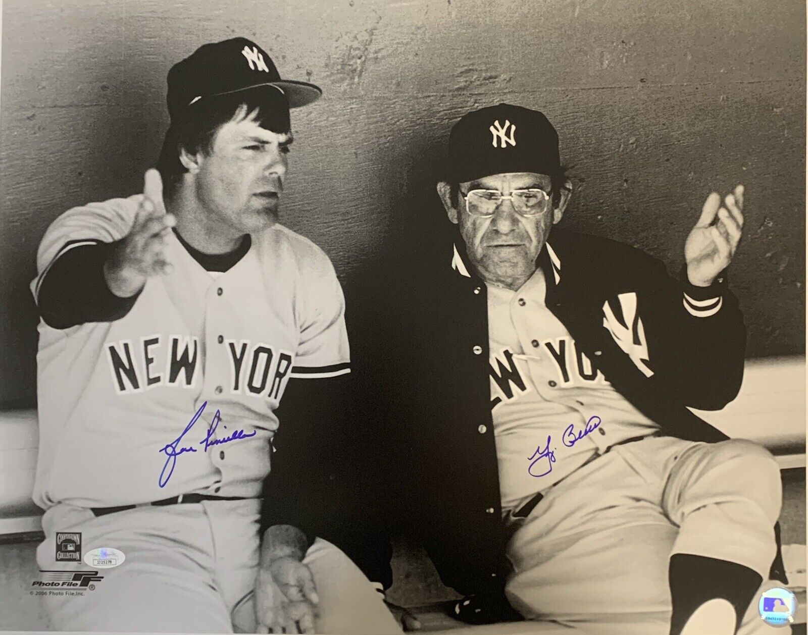 Yogi Berra & Lou Piniella New York Yankees Dual Autographed 16x20 JSA