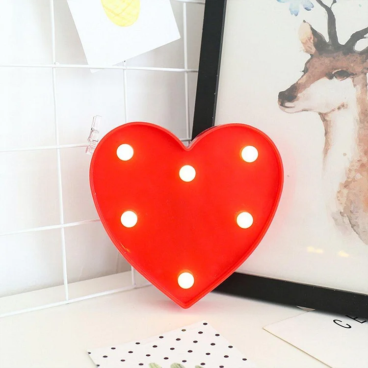 LED Heart Sign Light Romantic Lamp Decoration for Party