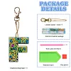 >SALE<DIY Pocket Mirror Handmade Gem Keychains Letters Lady Bag Pendant 60x70mm (F)