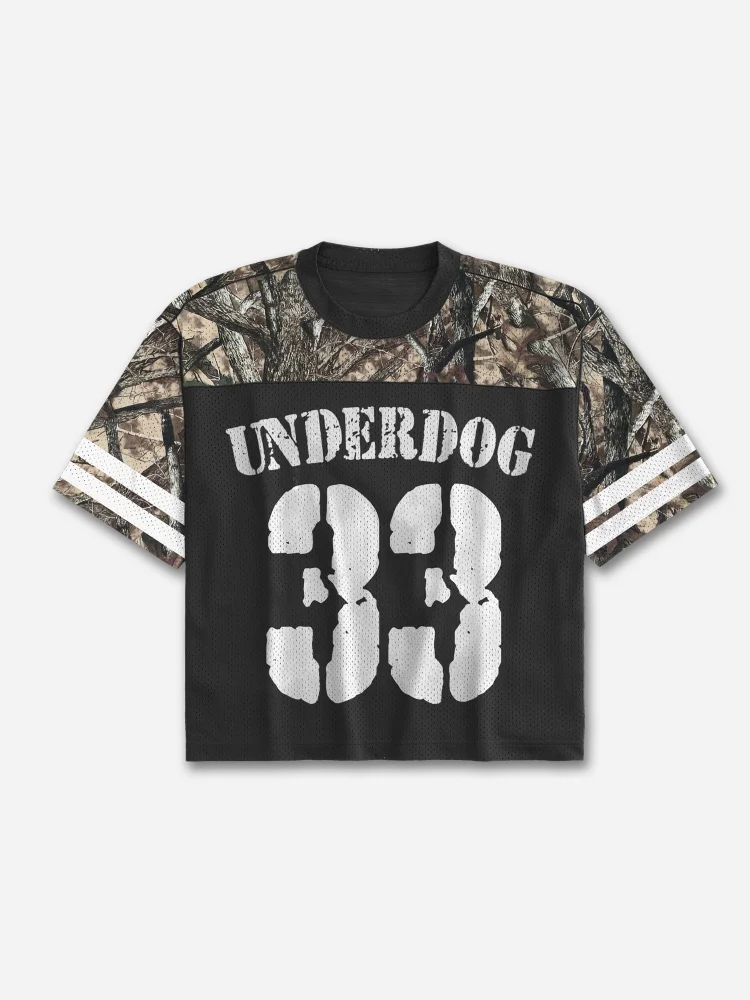 Men's Vintage No.33 Underdog Blokecore Graphic Mesh Football Jersey T-shirt