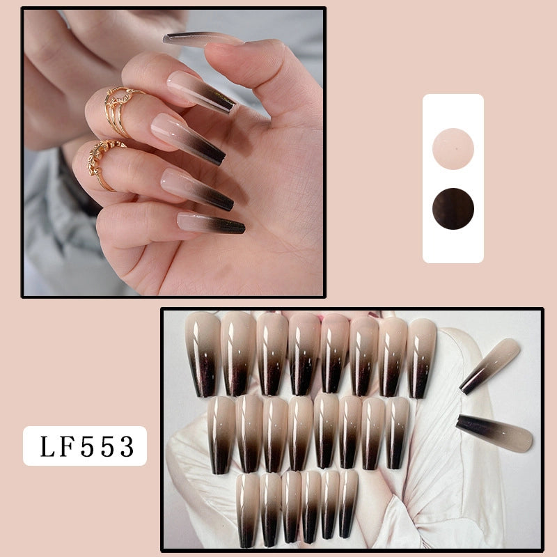 Sweet Minimalist Color Block Plastic Nail Patches 1 Set