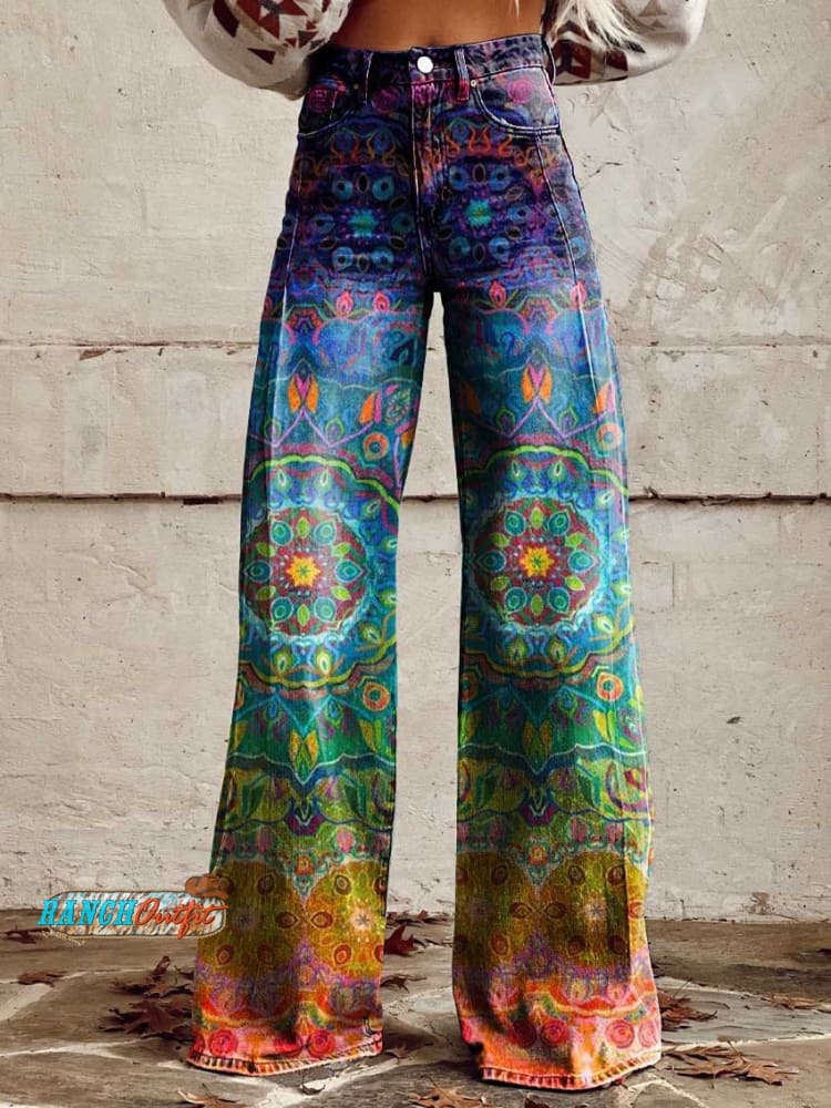 Women’s Casual Wide Leg Pants Multicolor / S