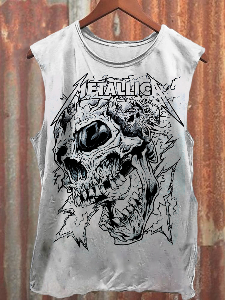Unisex Retro Skull Print Casual Tank Top / Rvogue / Rvogue