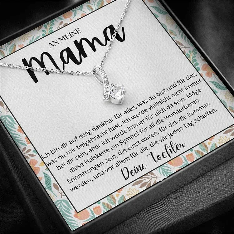 Kettenmachen S925 Silber Halskette - An Meine Mama - Geschenk mit Nachrichtenkarte 