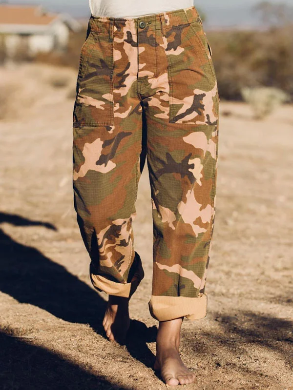 outdoor camouflage print breathable women's pants