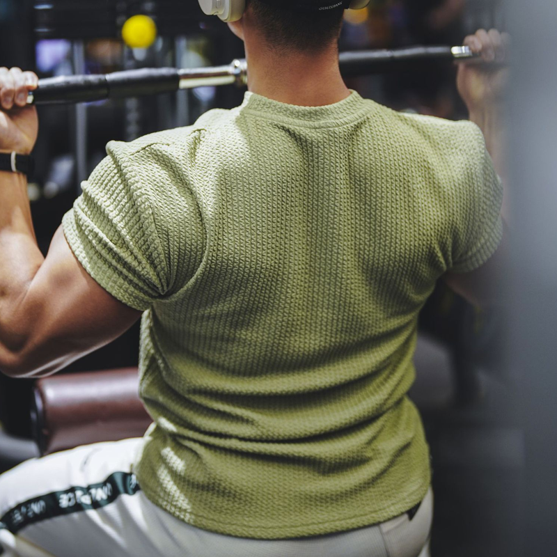 Men's Gym Stretch Breathable Sports Casual T-shirt-inspireuse