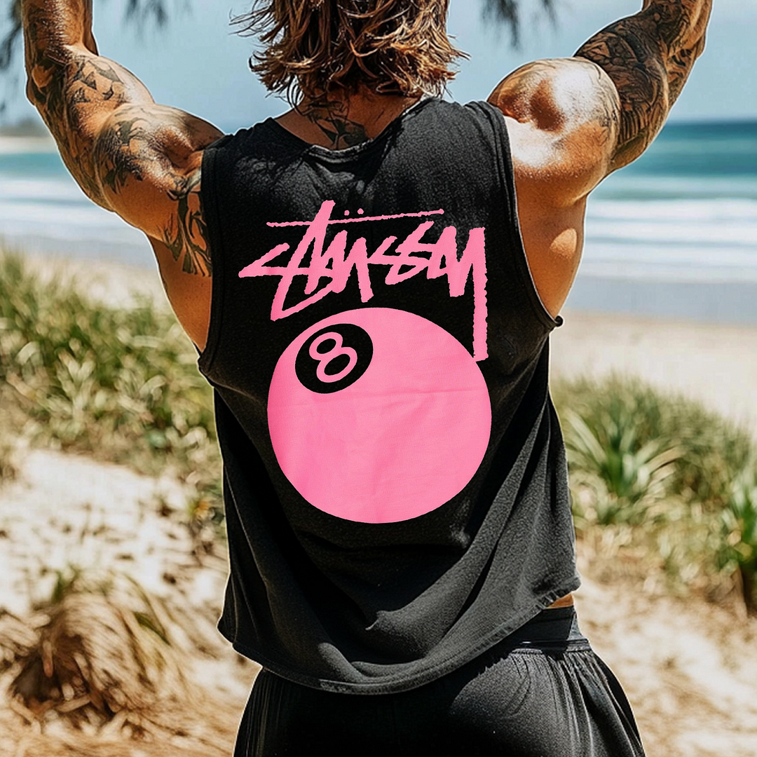  Men's Sleeveless Graphic Tank Top for Summer Beach Adventures