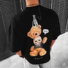 Surprise Letter Teddy Bear Print Short-sleeved T-shirt by Inlyline