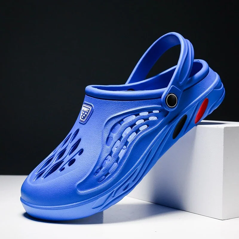 Clogs Men Sandals Men Shoe Summer Fang Man Hoof Thongs Stamp Garden Beach Black Big Size Slippers for Men's Shoes Zapatos Hombre