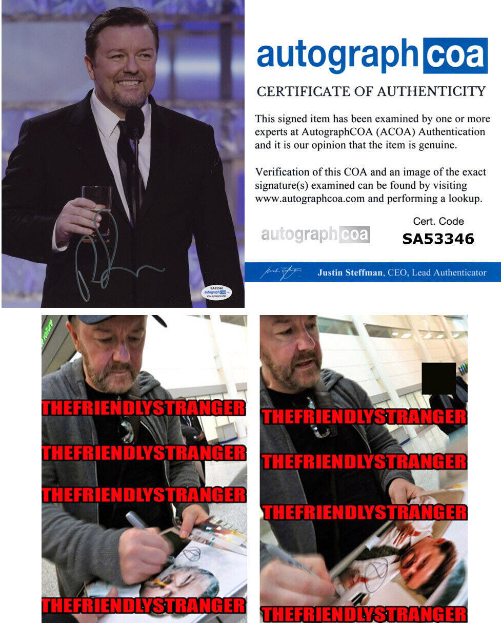 RICKY GERVAIS signed Autographed GOLDEN GLOBES