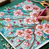 Kits sp&eacute;ciaux de peinture en diamant partiel en forme de 5D en forme de fleur de p&ecirc;cher pour adultes d&eacute;butants, peintures en diamants en diamants, peintures de pierres pr&eacute;cieuses avec cadre 25x25 cm