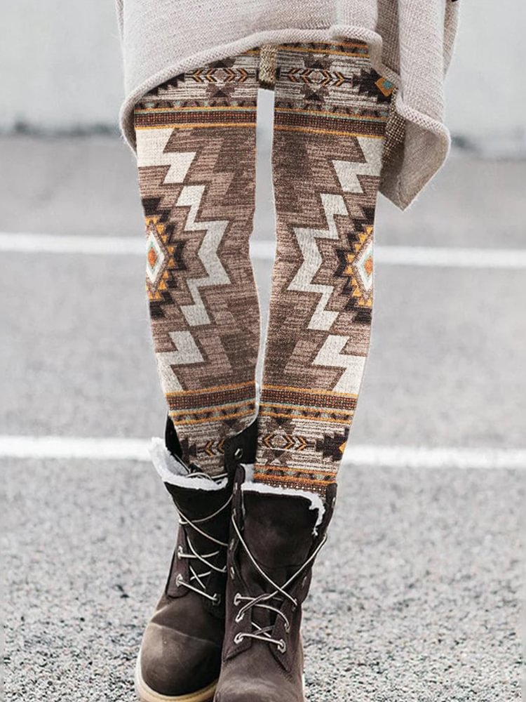 Western Aztec Pattern Comfy Leggings