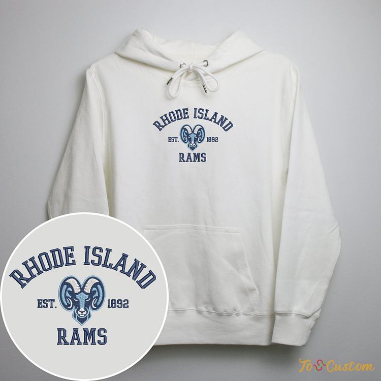 TOSCUSTOM™ University of Rhode Island Rams Custom NCAA Embroidered Sweatshirts 