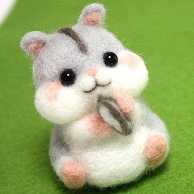 Cartoon Doll Needle Felting Kit - Cute Hamster Ventyled