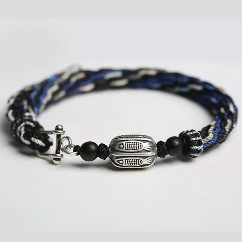 Koi Fish Wealth Reincarnation Knot Braid String Bracelet
