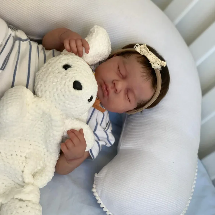 20" Reborn Lifelike Sleeping Baby Girl Sleora Cloth Body Reborn Doll Set with Heartbeat - Reborndollsshop®-Reborndollsshop®