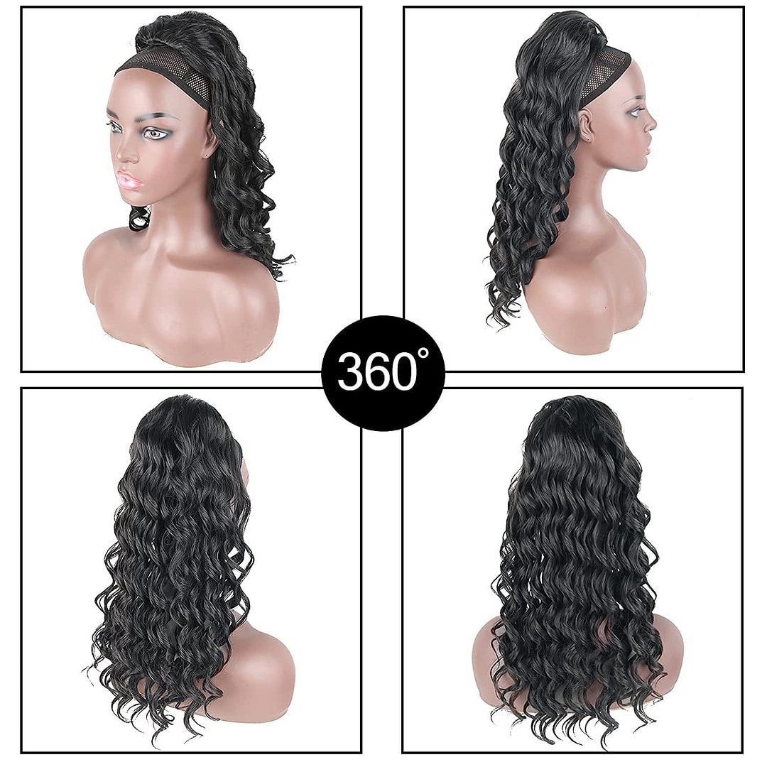 Long Curly Wig Female Drawstring Ponytail Connector