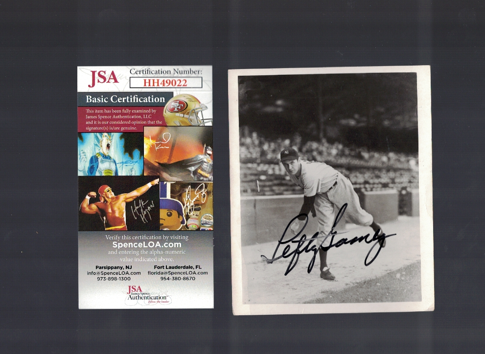 Lefty Gomez New York Yankees Signed Vintage 4x5 Baseball Photo Poster painting JSA Certified