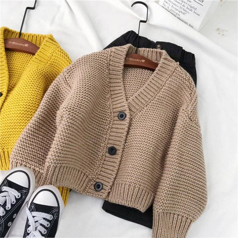 INS HOT Baby boys and girls cardigan sweater coat Korean sweater kids Single-breasted outwear toddler girl sweater 2 colors