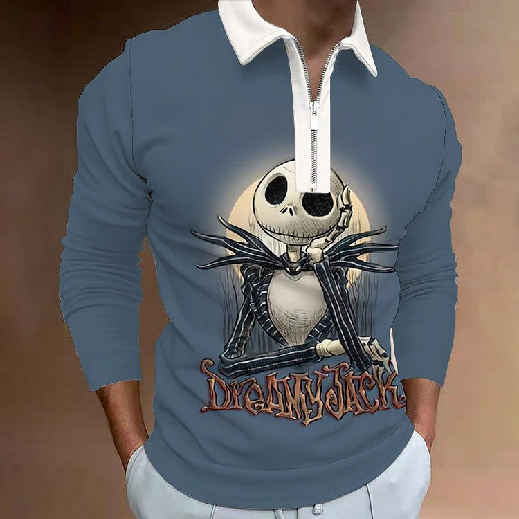 Men's Christmas Polo Shirt Long Sleeve Party