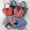Colorful Stripe Casual Shopping Gift Lunch Handbag