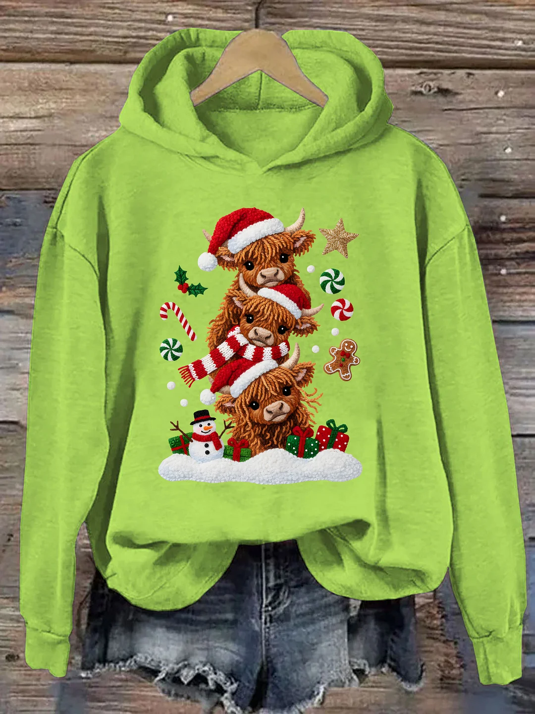 Highland Cow Christmas Hoodie
