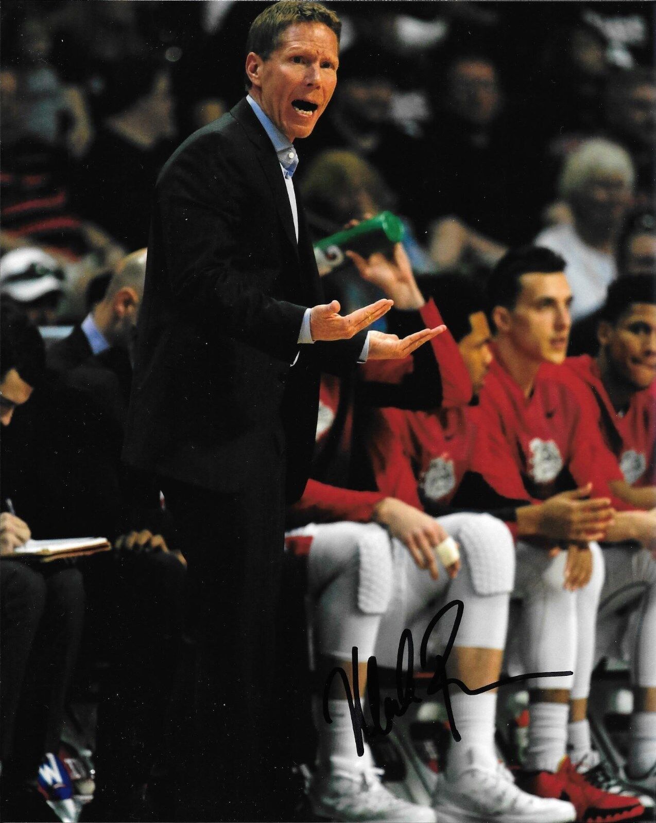 MARK FEW HAND SIGNED GONZAGA BULLDOGS 8X10 Photo Poster painting W/COA