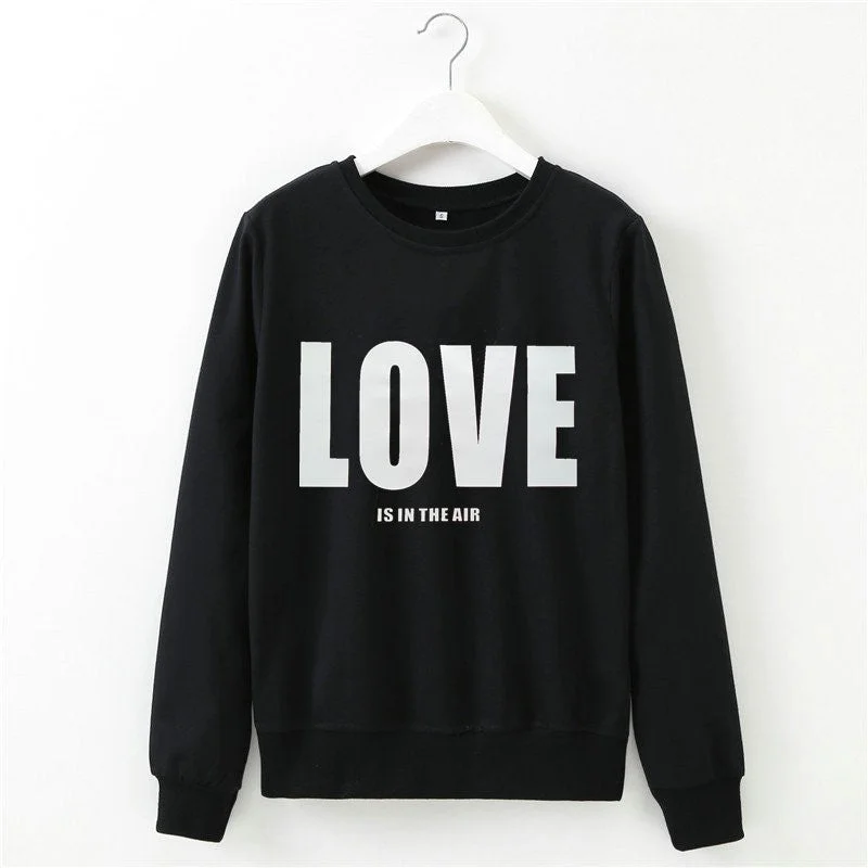 Valentine's Day Love Printed Round Neck Long Sleeves Sweatshirt